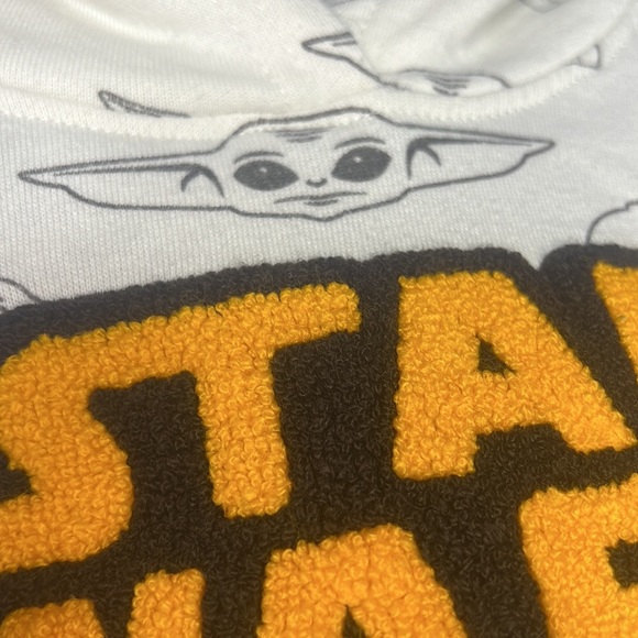 Star Wars hoodie Disney embroidered teddy furry baby yoda grogu spaceship - Picture 4 of 5
